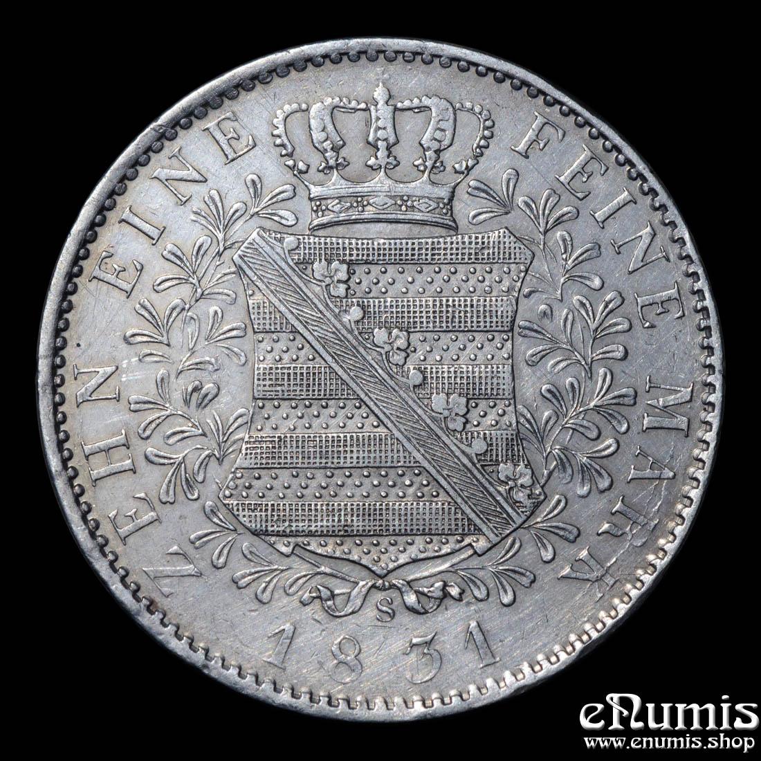 Germany, Saxony, Anton, Taler 1831, aXF