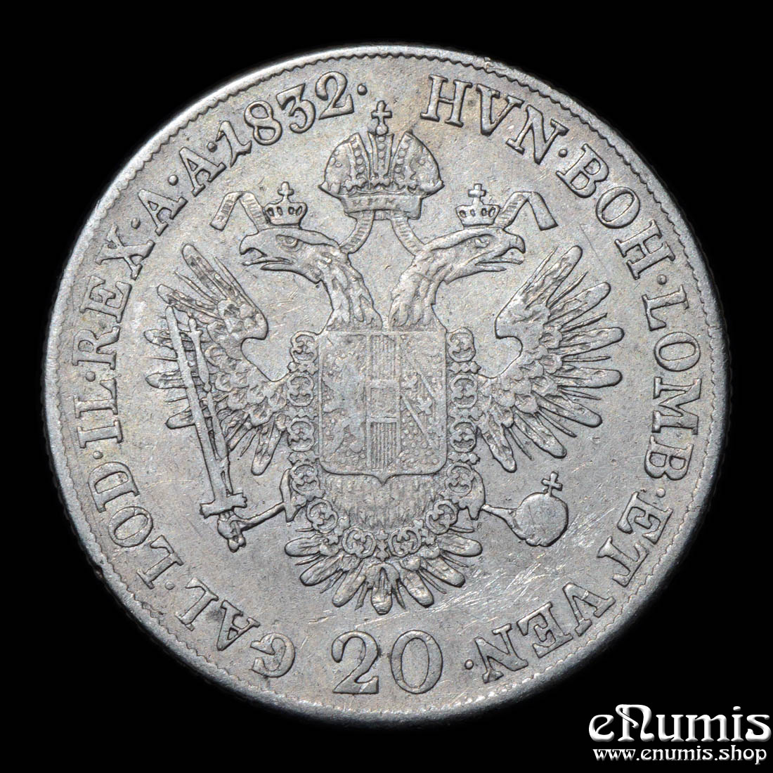 AUSTRIA, Franz I, 20 Kreuzer 1832 A, VF-XF