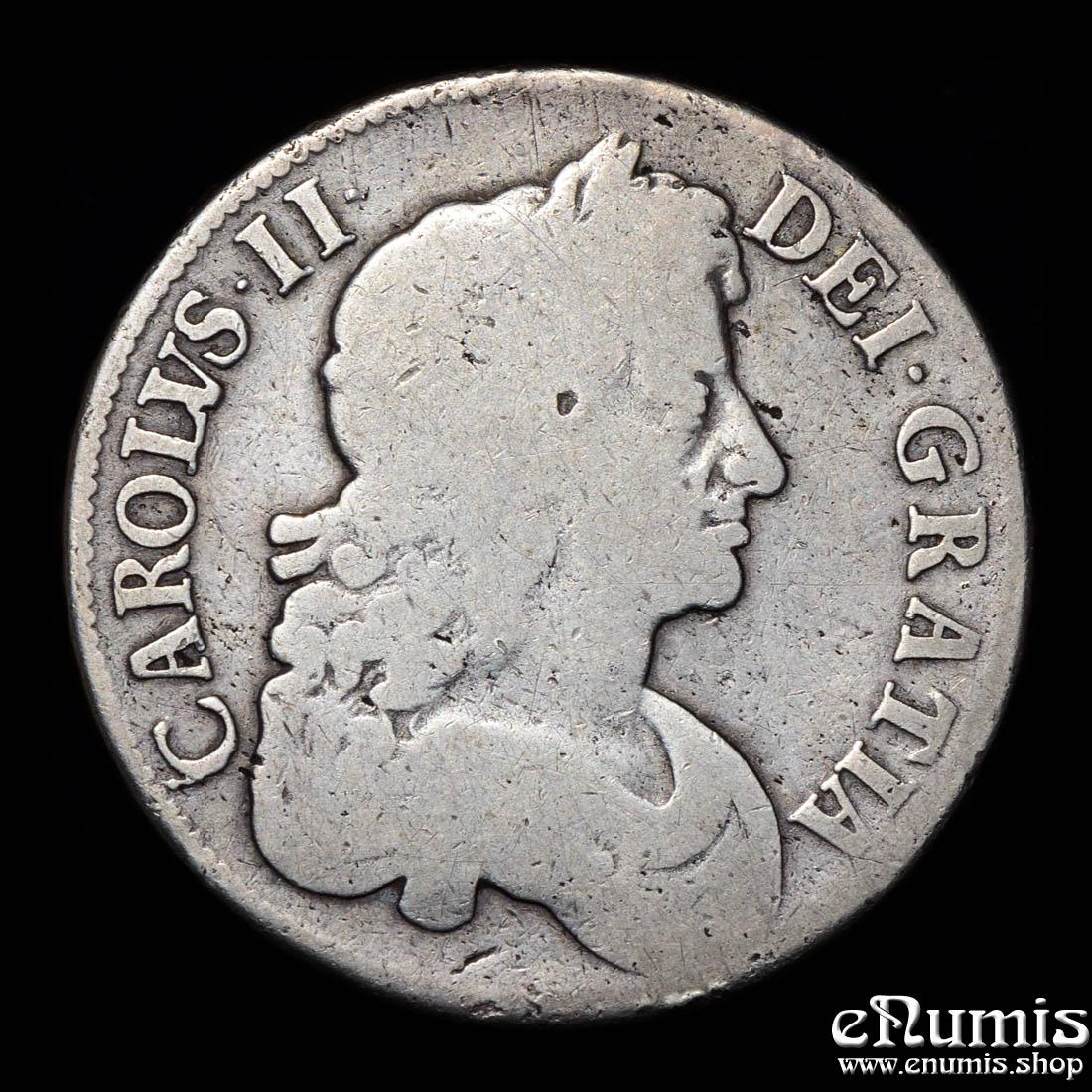 Great Britain, Charles II, Crown 1677, Vicesimo Nono, Fine Great Britain, Charles II, Crown 1677, Vicesimo Nono, Fine
