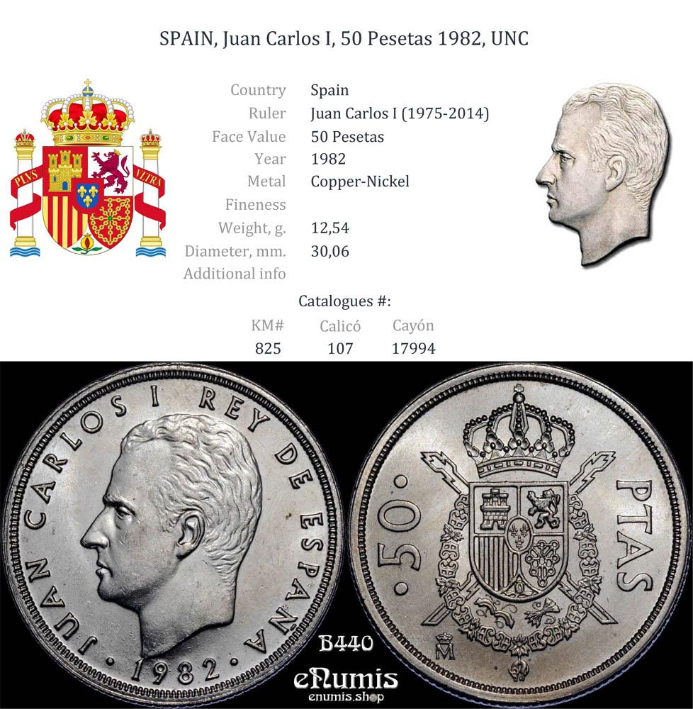 SPAIN, Juan Carlos I, 50 Pesetas 1982, UNC
