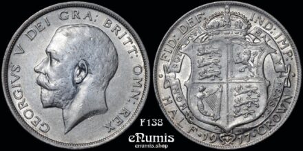 Great Britain, George V, Halfcrown 1917, better date, XF+