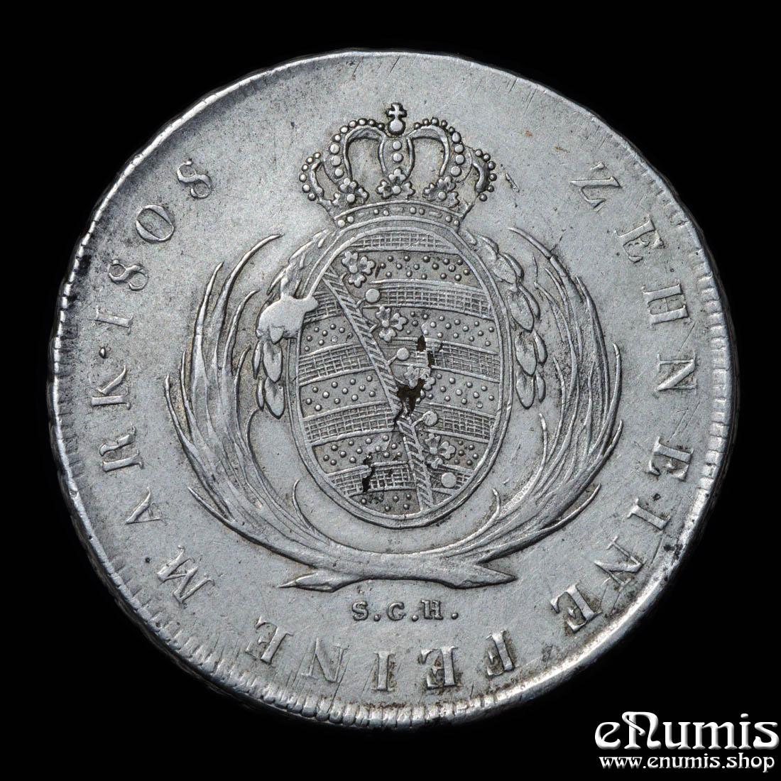 Germany, Saxony, Friedrich August I, Taler 1808, VF-XF