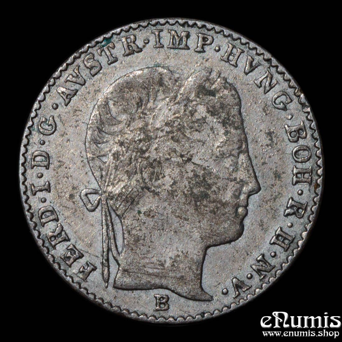 AUSTRIA, Ferdinand I, 3 Kreuzer 1838 B, Kremnitz, aXF