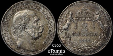 HUNGARY, Franz Joseph I, 2 Korona 1912, nicely toned, XF+