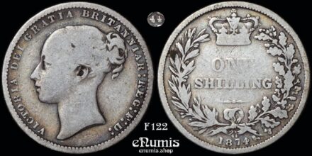 Great Britain, Victoria, Shilling 1874, die number 44, Fine