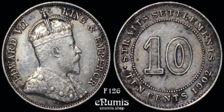 Straits Settlements, Edward VII, 10 Cents 1902, XF-UNC