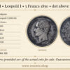 BELGIUM, Leopold I, 5 Francs 1850, dot above year, VF