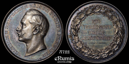 Germany, Prussia, Wilhelm II, Silver Medal for Commendable Service, Oertel, Toned, aUNC