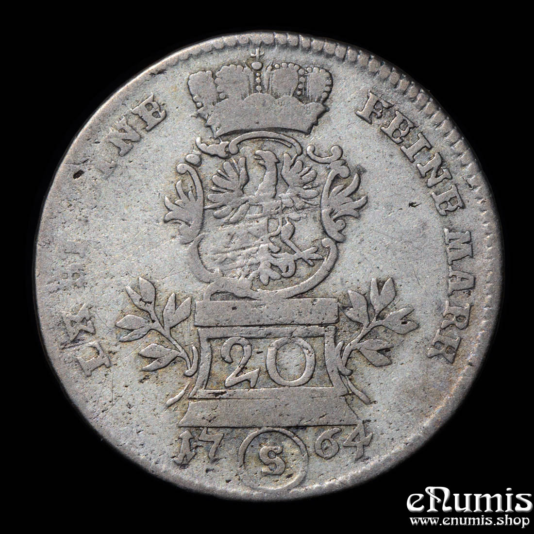 Germany, Brandenburg Ansbach, Alexander, 20 Kreuzer 1764, Variant, aVF