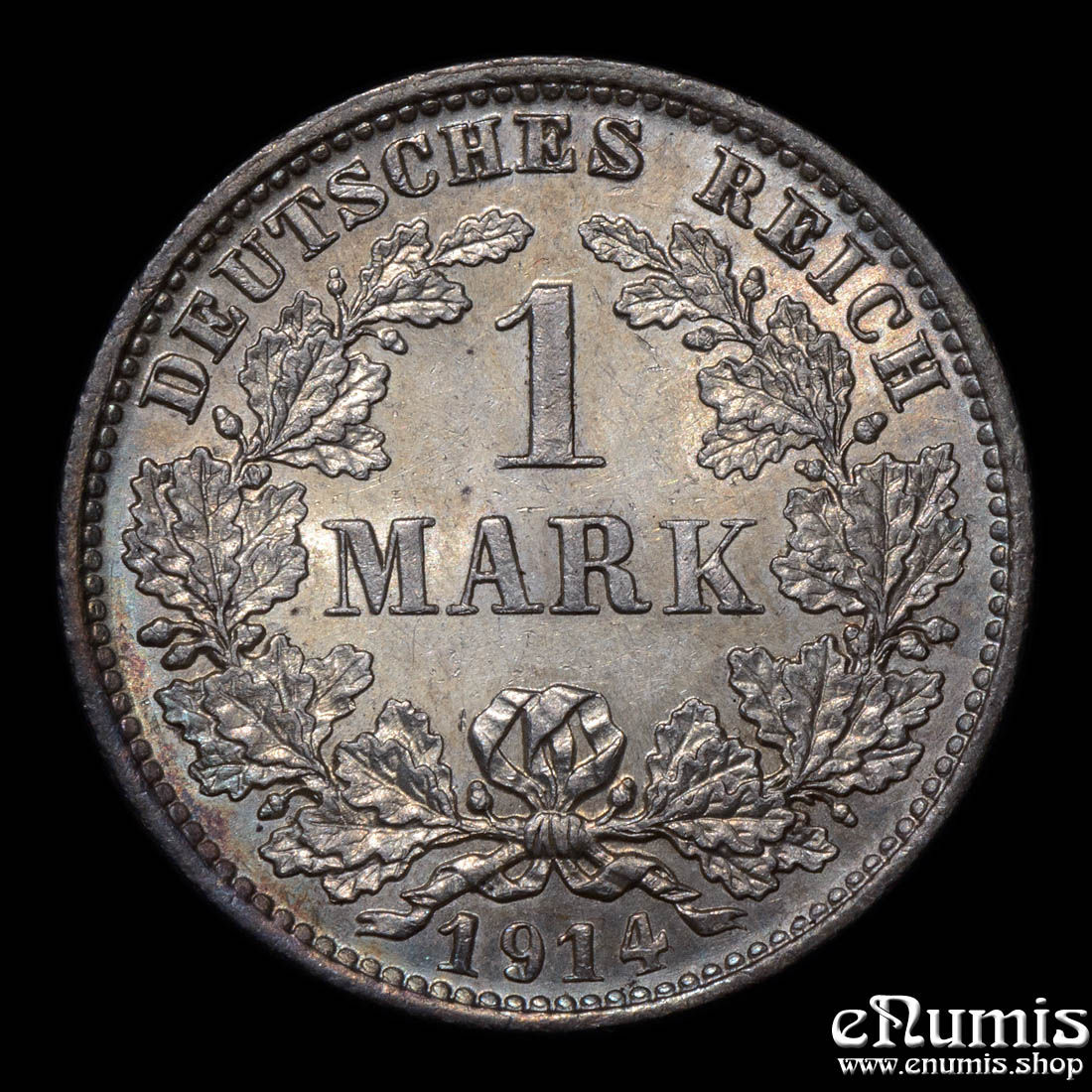 German Empire, 1 Mark 1914 E, Muldenhutten, UNC German Empire, 1 Mark 1914 E, Muldenhutten, UNC