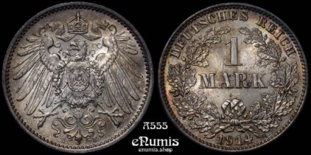 GERMAN EMPIRE, 1 Mark 1914 E, Muldenhutten, UNC