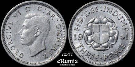 Great Britain, George VI, 3 Pence 1941, UNC