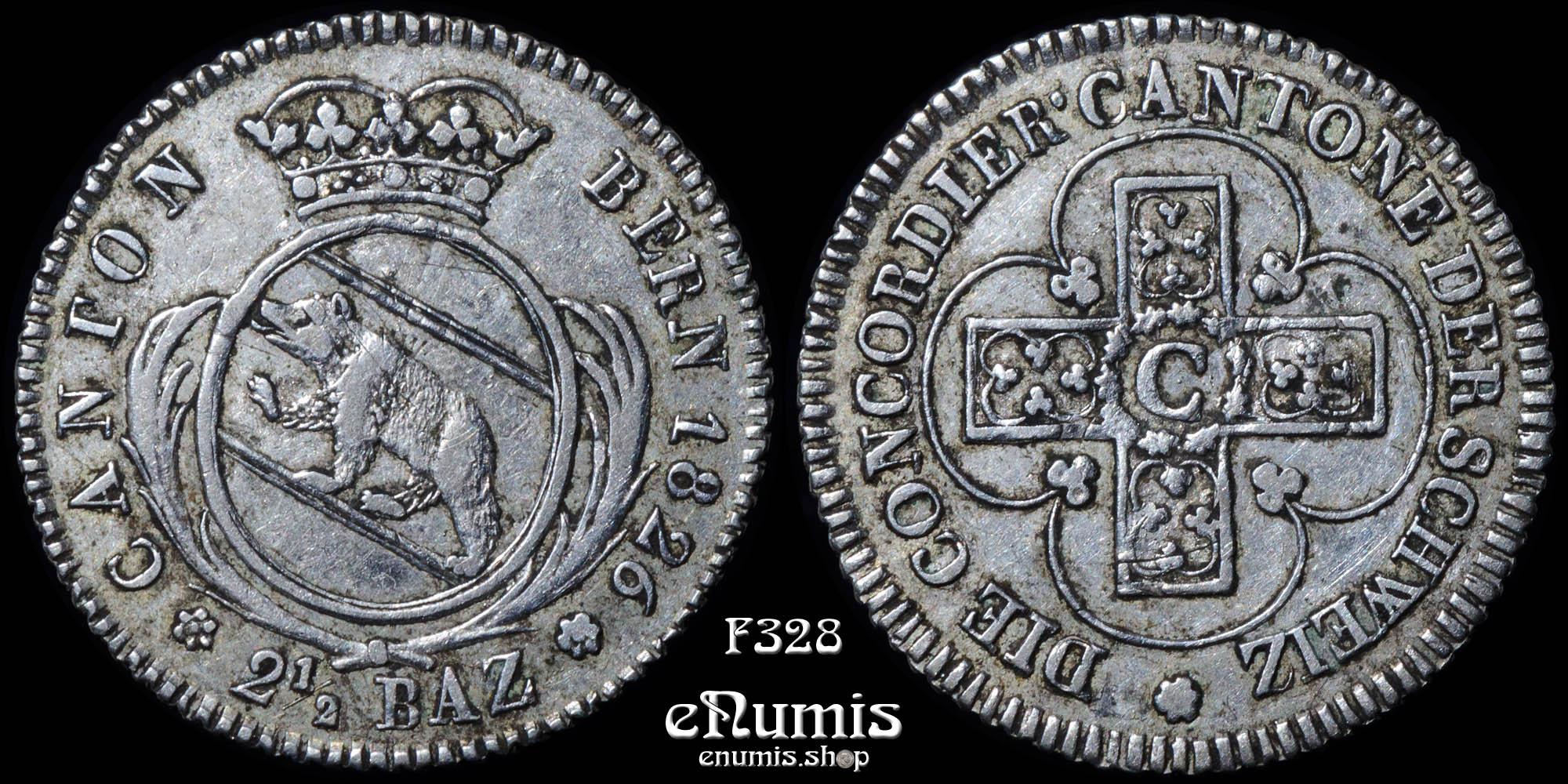 Switzerland, Bern, 2 1/2 Batzen 1826, XF Switzerland, Bern, 2 1/2 Batzen 1826, XF