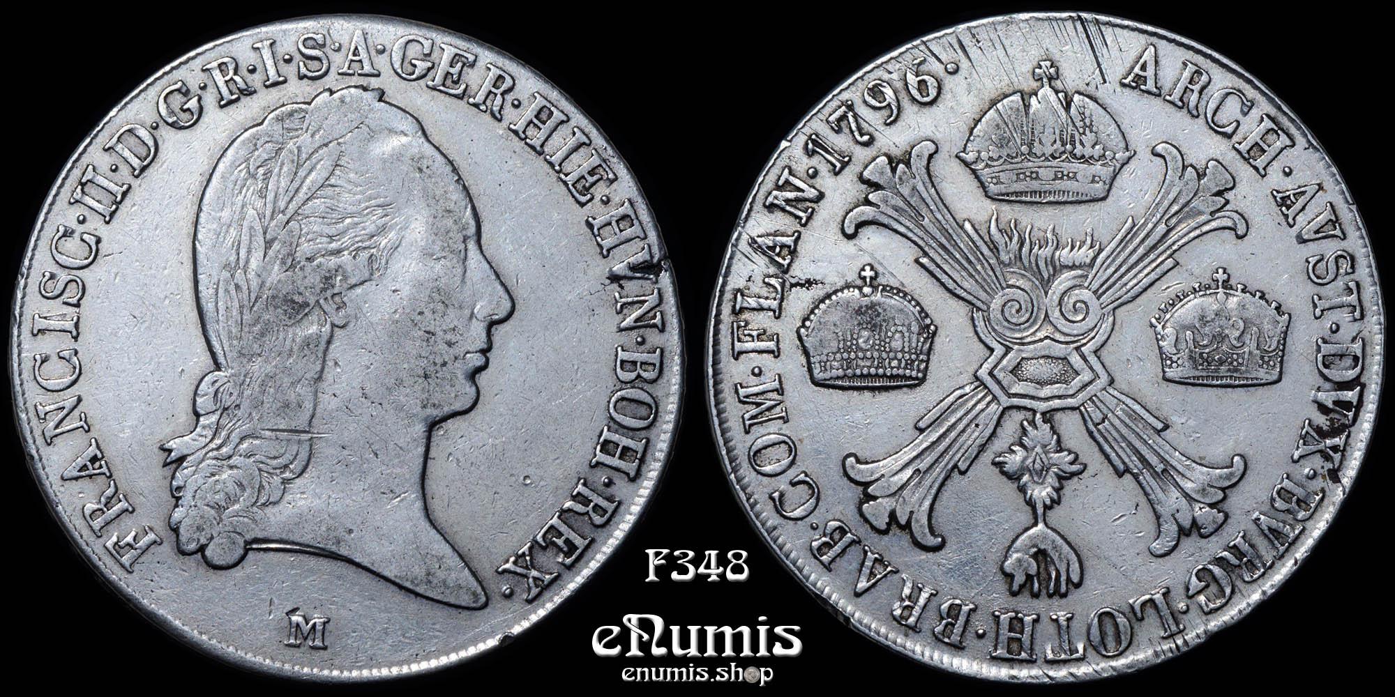 AUSTRIA, Franz II, Taler Crocione 1796 M, Milan, VF+