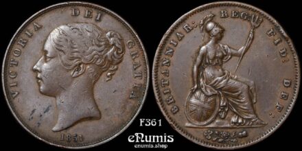 Great Britain, Victoria, Penny 1851, Far Colon, VF-XF