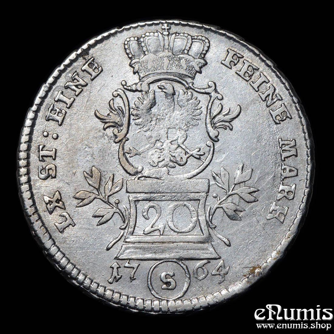Germany, Brandenburg Ansbach, Alexander, 20 Kreuzer 1764, Variant, aXF