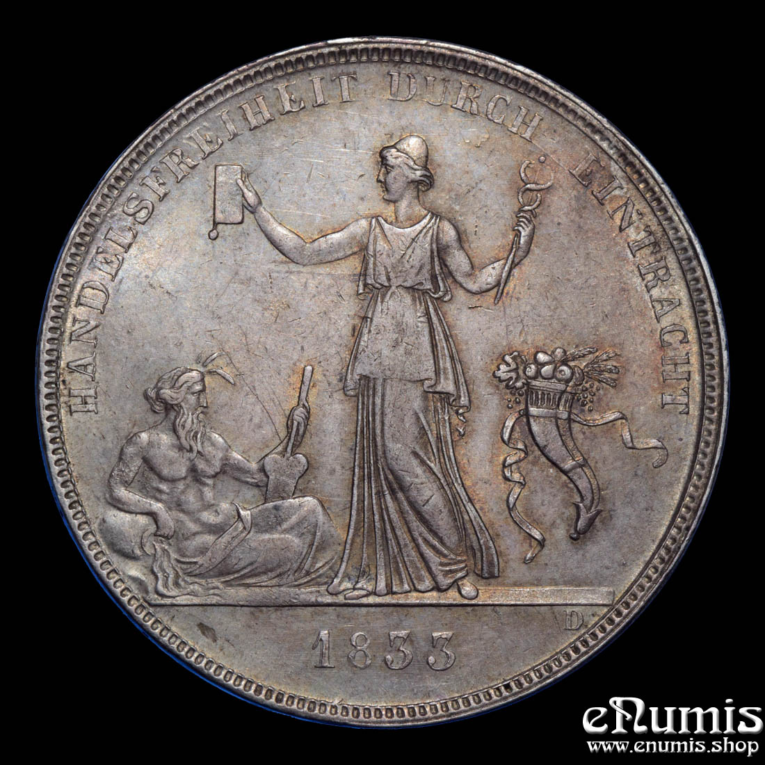 Germany, Wurttemberg, Wilhelm I, Taler 1833, Toned, aUNC