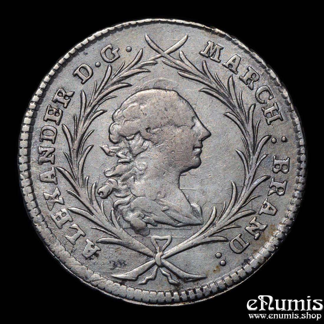 Germany, Brandenburg Ansbach, Alexander, 20 Kreuzer 1764, Variant, aXF
