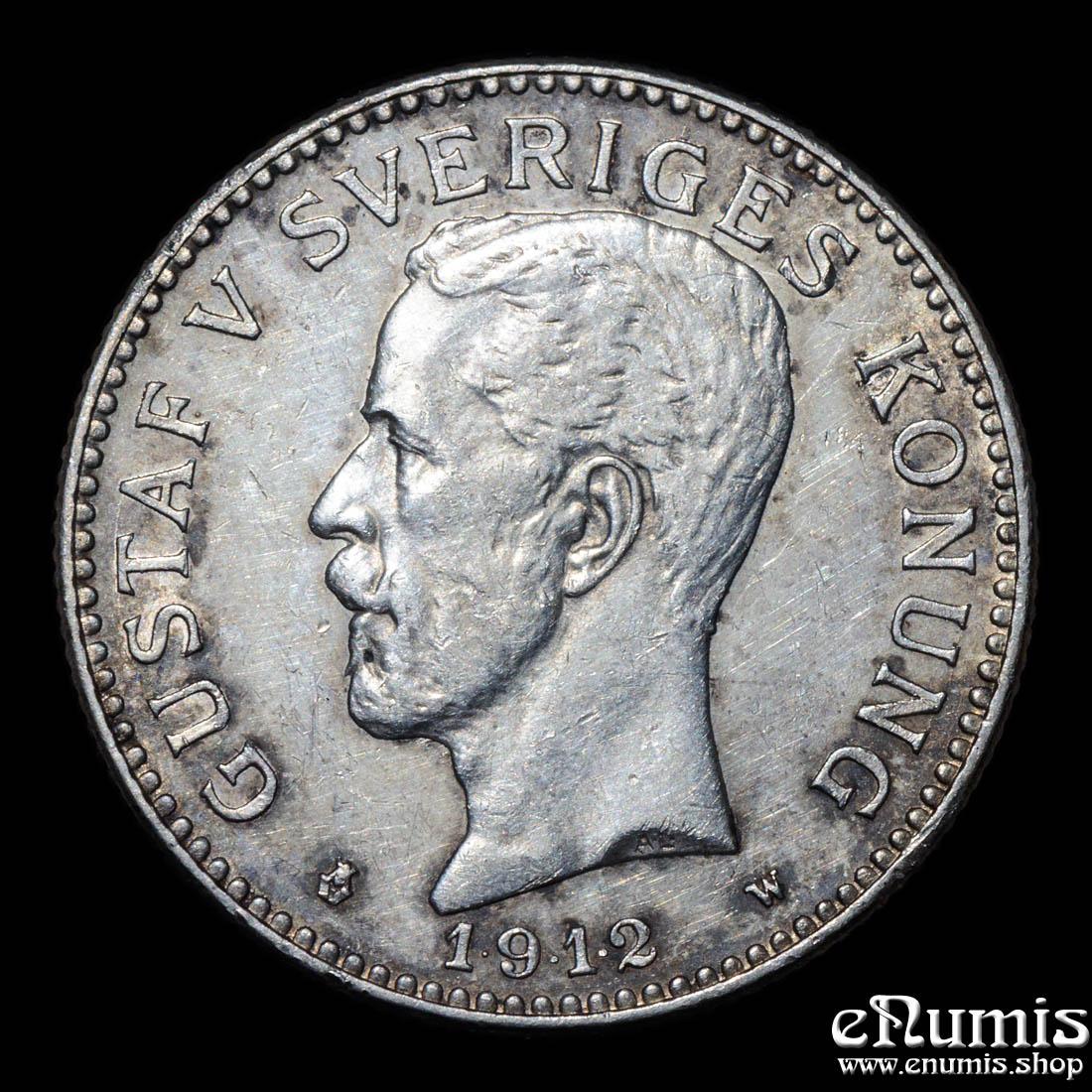 SWEDEN, Gustaf V, 2 Kronor 1912, low mintage, XF/XF+