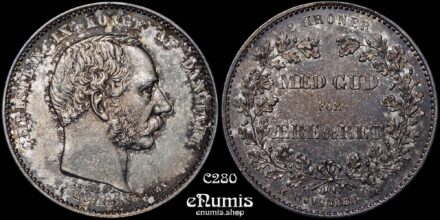 DENMARK, Christian IX, 2 Kroner 1888, 25th Anniversary of Reign, UNC