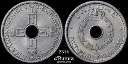 NORWAY, Haakon VII, 1 Krone 1947, scarce, UNC