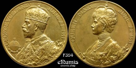 Great Britain, George V, Large Coronation Medal 1911, Gold Plated Bronze, UNC