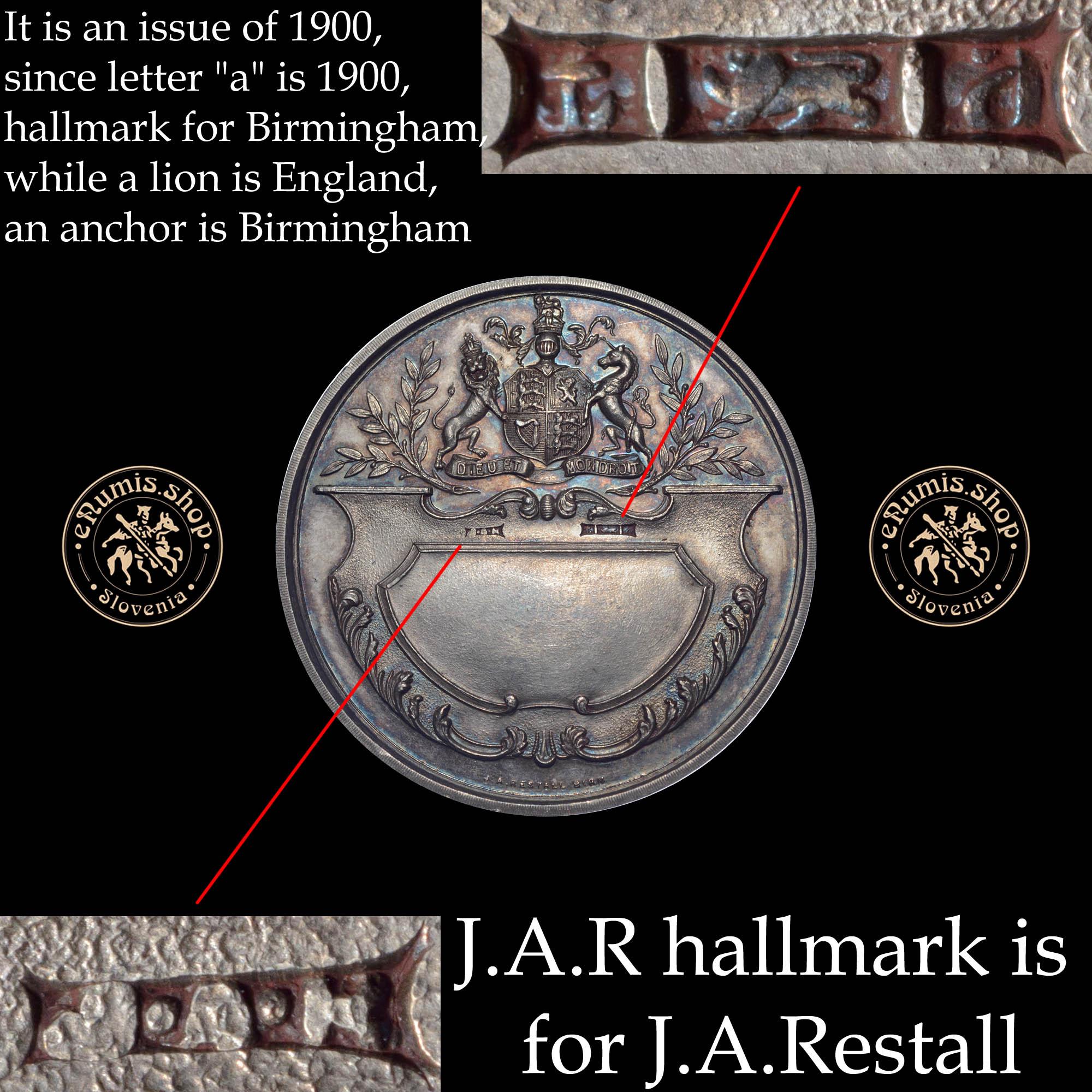 Great Britain, Victoria, Silver Pig Breeders Association Medal 1900, by Restall, UNC