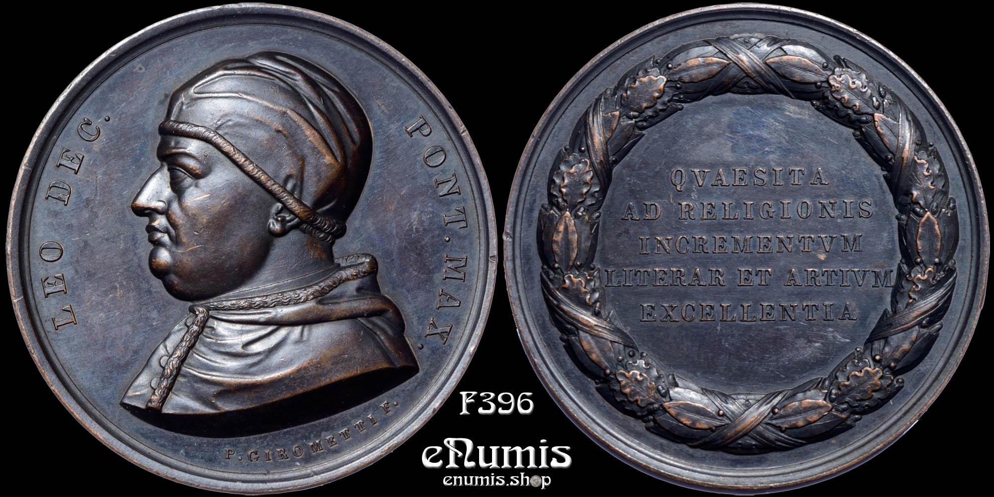 PAPAL STATES, VATICAN, Leo X, Bronze Medal by Girometti, circa 1840