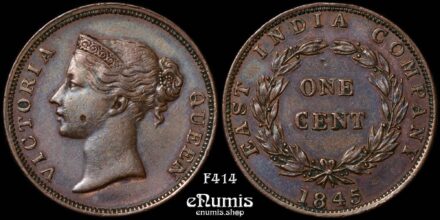 Straits Settlements, Victoria, 1 Cent 1845, XF+