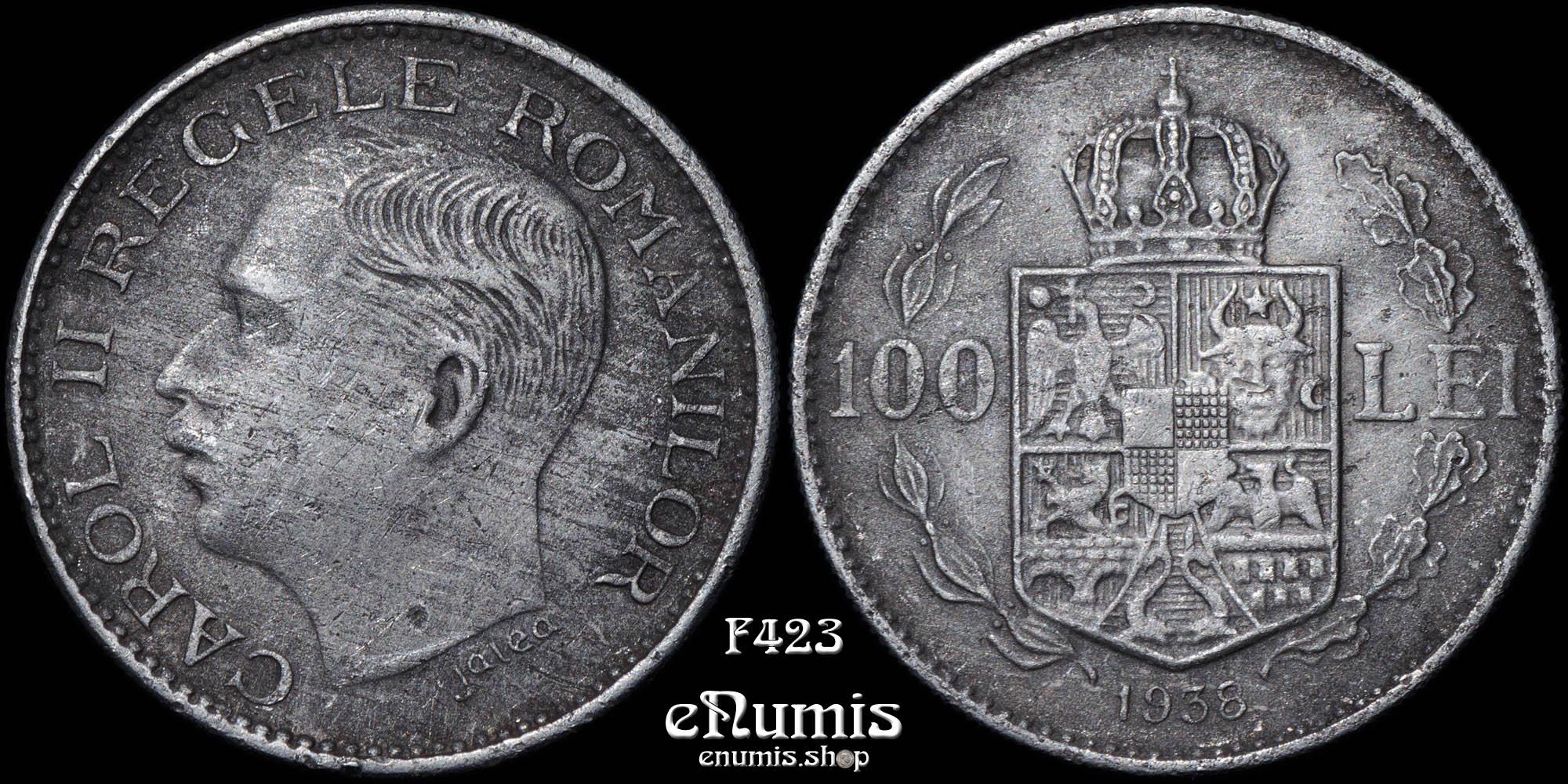 ROMANIA, Carol II, 100 Lei 1938, scarce, aXF ROMANIA, Carol II, 100 Lei 1938, scarce, aXF