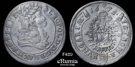 AUSTRIA, HUNGARY, Leopold I, 15 Kreuzer Krajcár 1679 /8 KB, Kremnitz, VF-XF