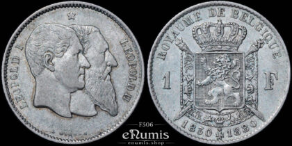 BELGIUM, Leopold II, 1 Franc 1880, VF+/aXF