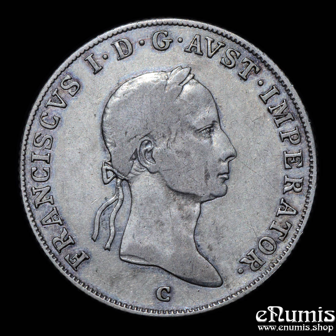 AUSTRIA, Franz I, 20 Kreuzer 1833 C, Prague, VF/VF+