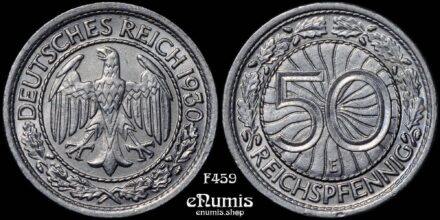 GERMANY WEIMAR REPUBLIC, 50 Pfennig 1930 E, Muldenhutten, UNC