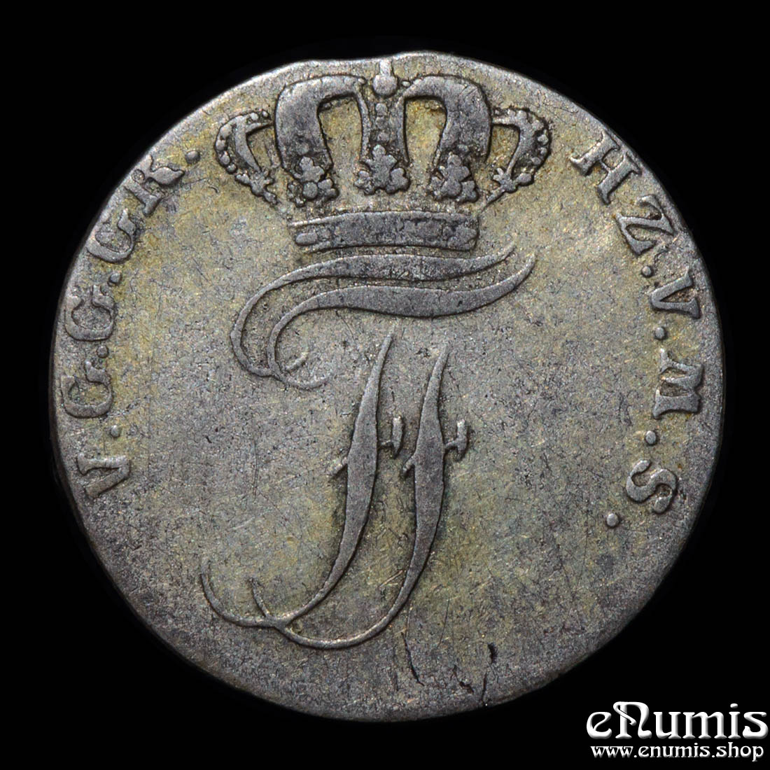 Germany, Mecklenburg Schwerin, Friedrich Franz I, 4 Schillinge 1826, aXF