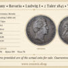 Germany, Bavaria, Ludwig I, 2 Taler 1845, VF-XF Germany, Bavaria, Ludwig I, 2 Taler 1845, VF-XF