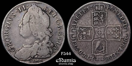 Great Britain, George II, Halfcrown 1746, Lima, aVF/VF