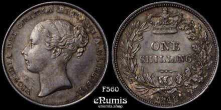 Great Britain, Victoria, Shilling 1842, toned, scarce, UNC