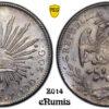 MEXICO, 8 Reales 1895 ZS FZ, Zacatecas, Oriental Chop Marks, PCGS UNC det.