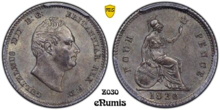 Great Britain, William IV, 4 Pence Groat 1836, PCGS MS 64