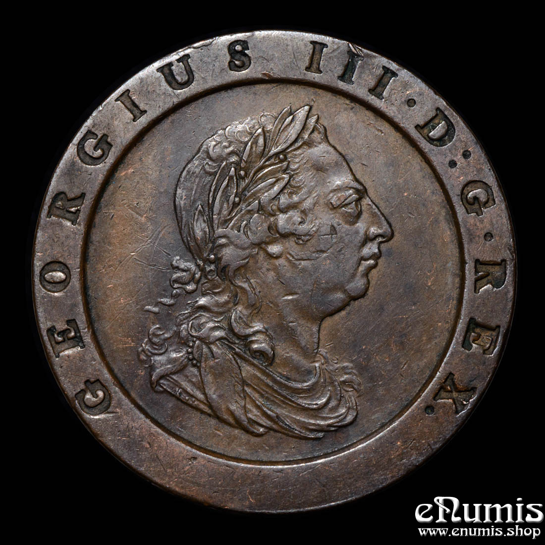 Great Britain, George III, Cartwheel Two Pence 1797, aXF Great Britain, George III, Cartwheel Two Pence 1797, aXF