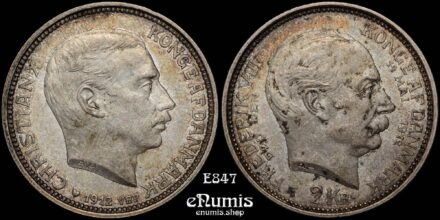 DENMARK, Christian X, 2 Kroner 1912, Death of Frederik VIII, aUNC/UNC