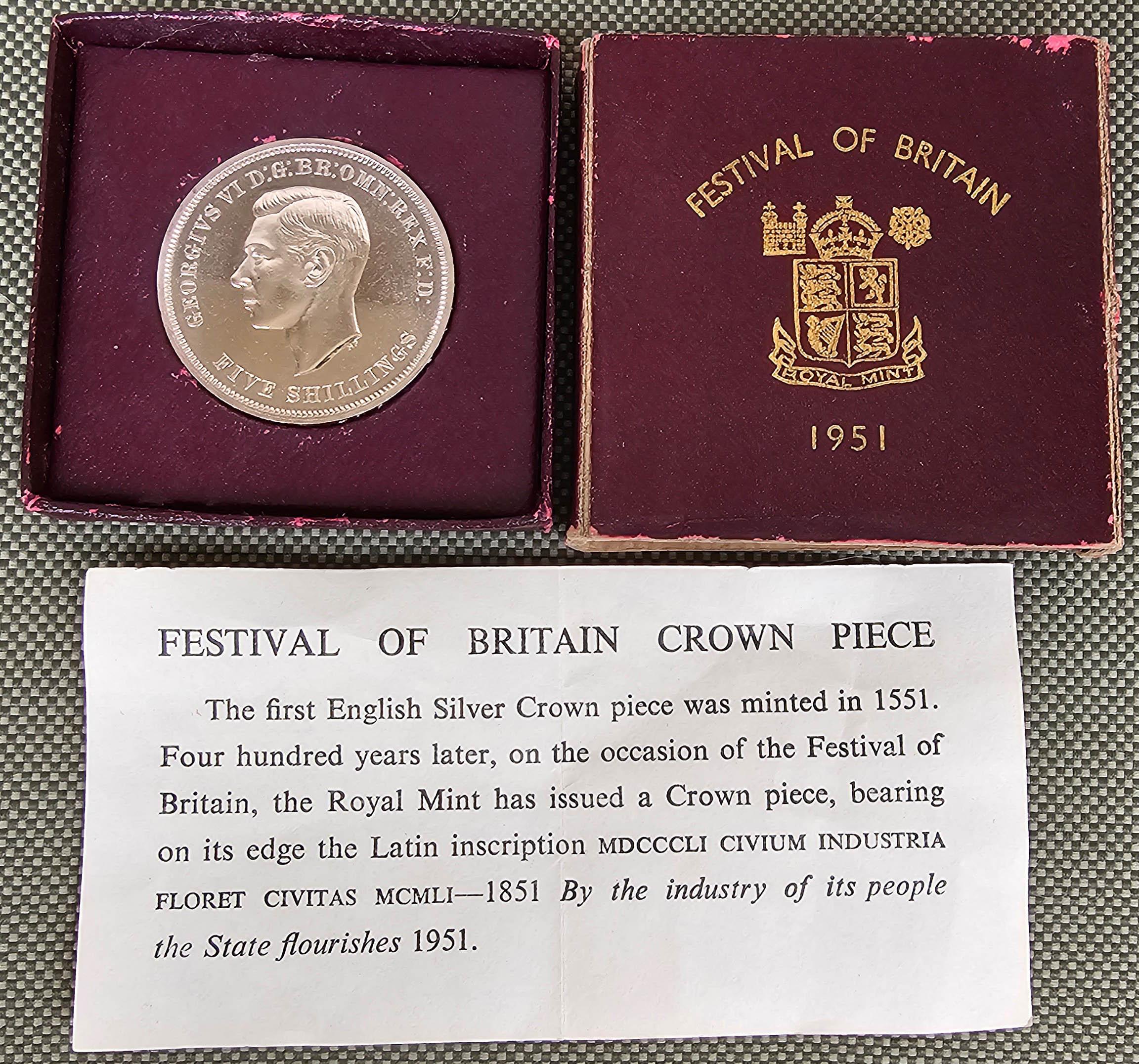 Great Britain, George VI, Crown 1951, prooflike, UNC