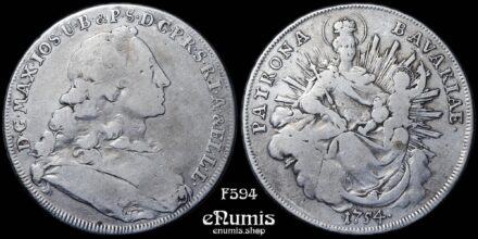 Germany, Bavaria, Maximilian III Joseph, Taler 1754, Madonna, Fine