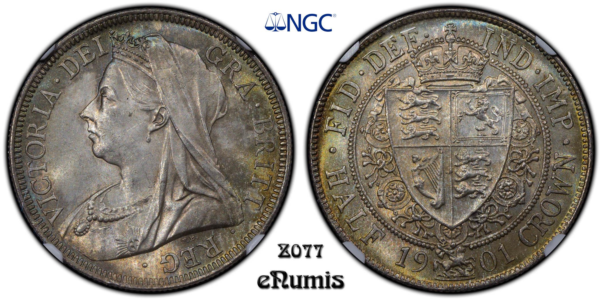 Great Britain, Victoria, Halfcrown 1901, nicely toned, NGC MS 64