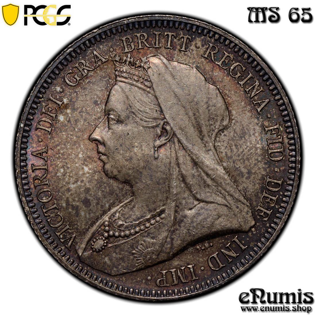 Great Britain, Victoria, Shilling 1893, nicely toned, PCGS MS 65