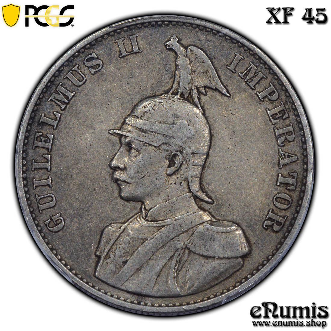 GERMAN EAST AFRICA, Wilhelm II, 2 Rupien 1893, scarce, PCGS XF 45 GERMAN EAST AFRICA, Wilhelm II, 2 Rupien 1893, scarce, PCGS XF 45