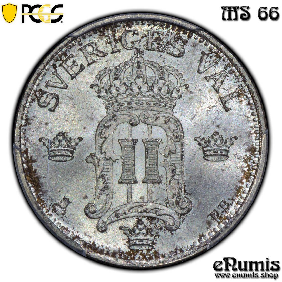 SWEDEN, Oscar II, 50 Ore 1906, better year, PCGS MS 66