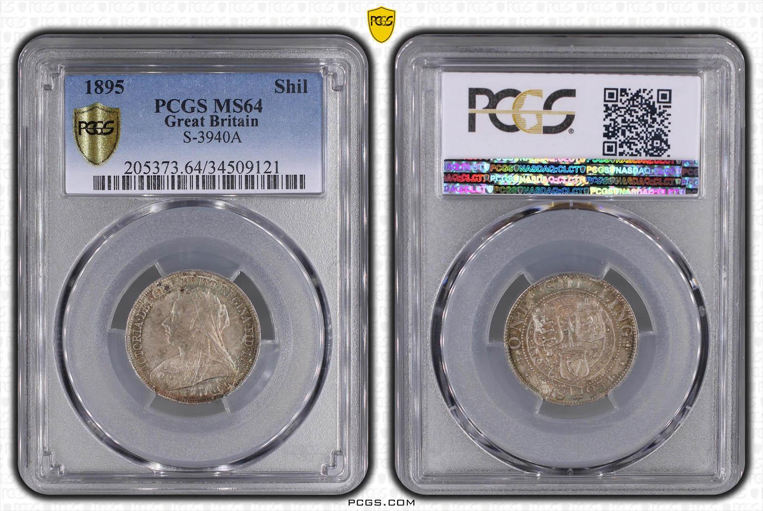 Great Britain, Victoria, Shilling 1895, nicely toned, PCGS MS 64