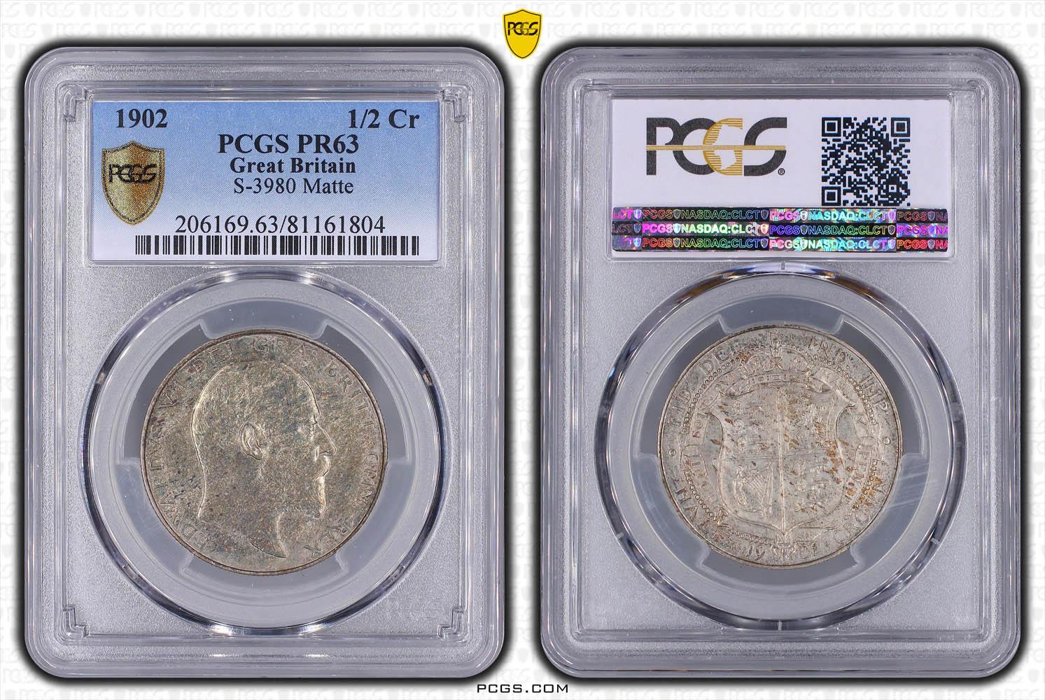 Great Britain, Edward VII, Halfcrown 1902, Matte PROOF, PCGS PR 63 Great Britain, Edward VII, Halfcrown 1902, Matte PROOF, PCGS PR 63